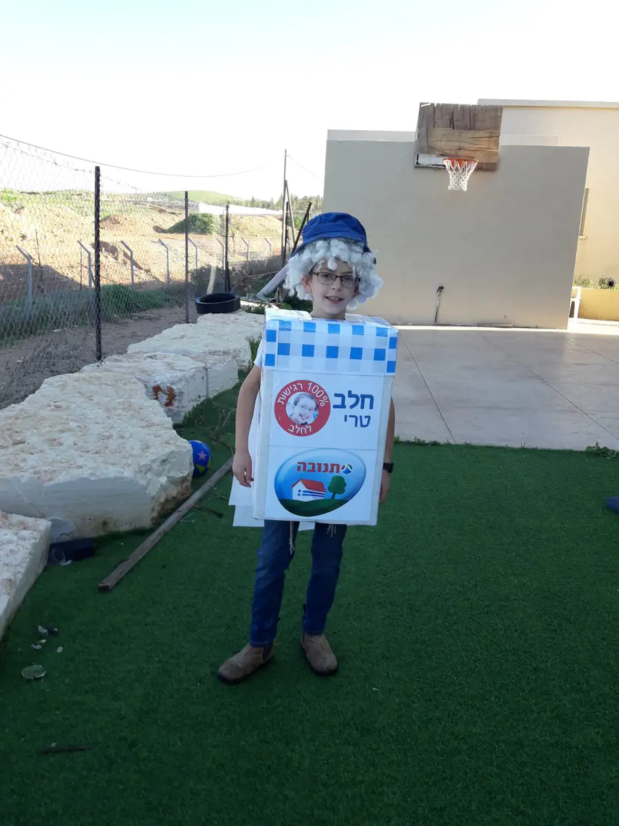 נחשון שטמר-אלרגי לחלב מלידה התחפש לחלב