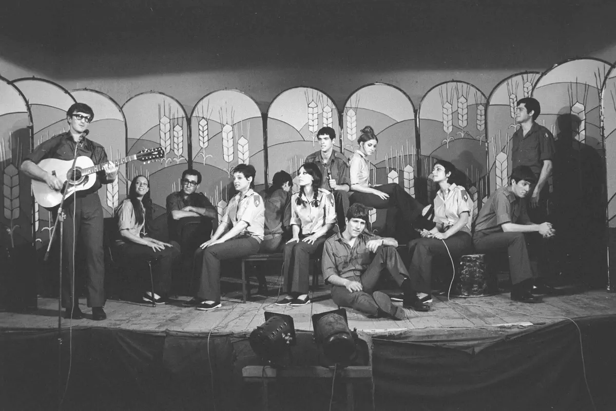 להקת הנח"ל, בתמונה: גידי גוב, ירדנה ארזי ואפרים שמיר,8.5.1972