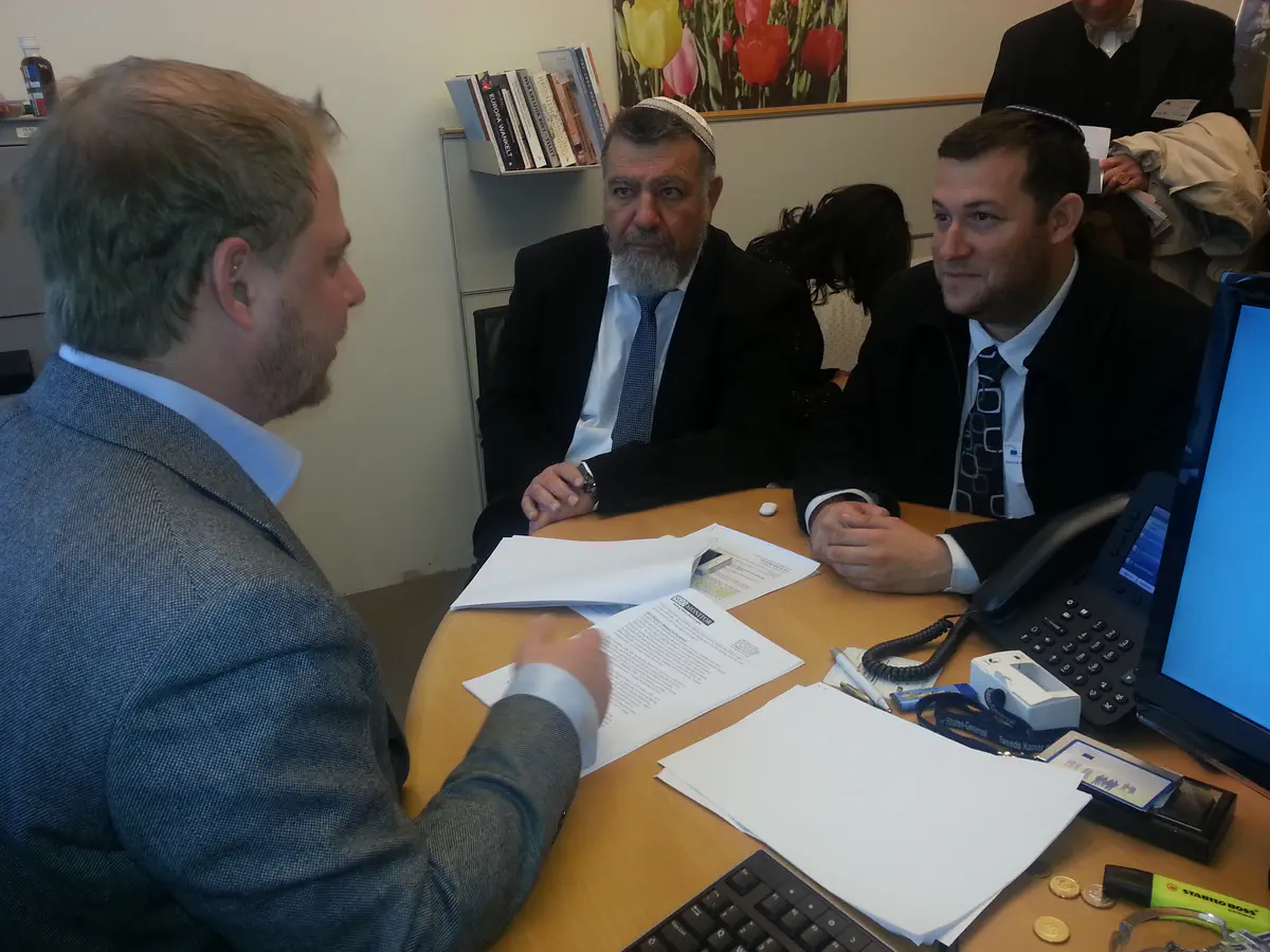 עם דניאל ואן דר סטואפ חבר ועדת החוץ של הפרלמנט האירופי