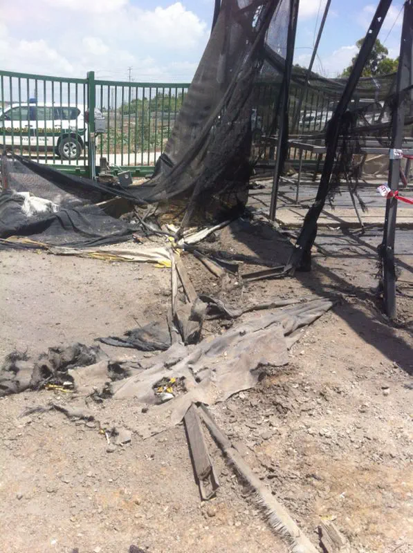 נזק לחממה בחוף אשקלון