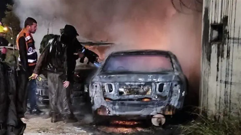 צילום: TPS מחבל ניסה לבצע פיגוע ונשרף למוות ברכב
