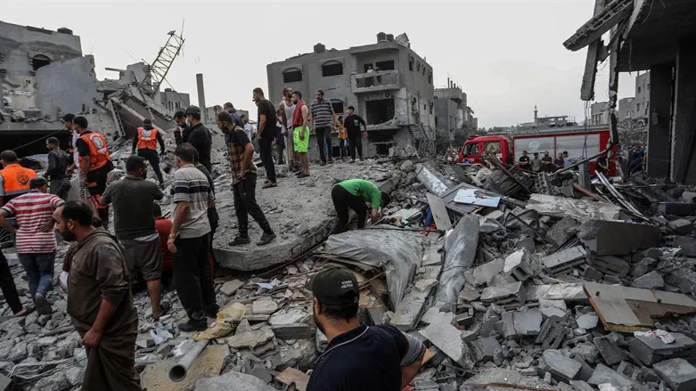 צילום: עבד רחים קאטיב, פלאש 90 עשרות הרוגים בהפצצה של צה"ל בג'באליה