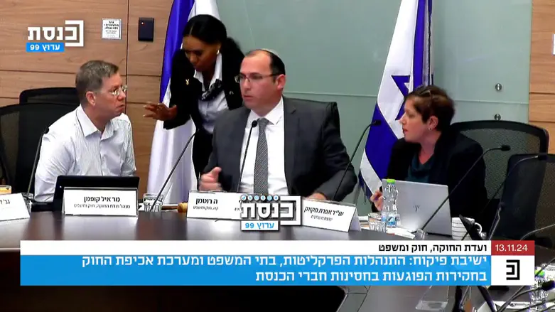 צילום: ערוץ כנסת רוטמן כינה את יועמ"שית הוועדה "חנה בבלי"