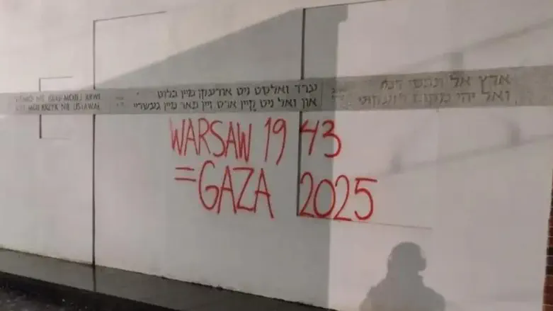 Holocaust memorial in Warsaw vandalized: “Warsaw 1943 = Gaza 2025”