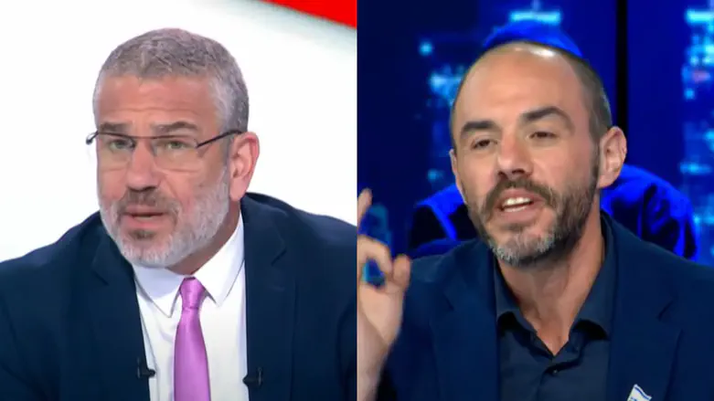 צילום: ערוץ 14 ויכוח על החרדים הסתיים בהפסקת השידור