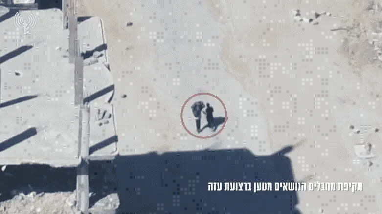 Terrorists walk down street with bomb, are taken out from the sky