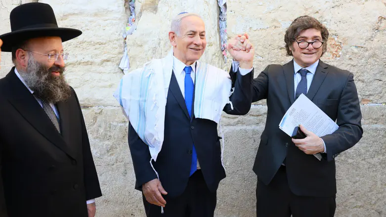 Javier Milei ends visit with emotional prayer at Western Wall