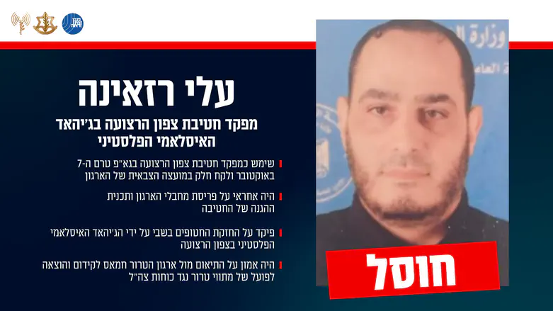 חוסל מפקד חטיבת צפון עזה בג'יהאד האיסלאמי