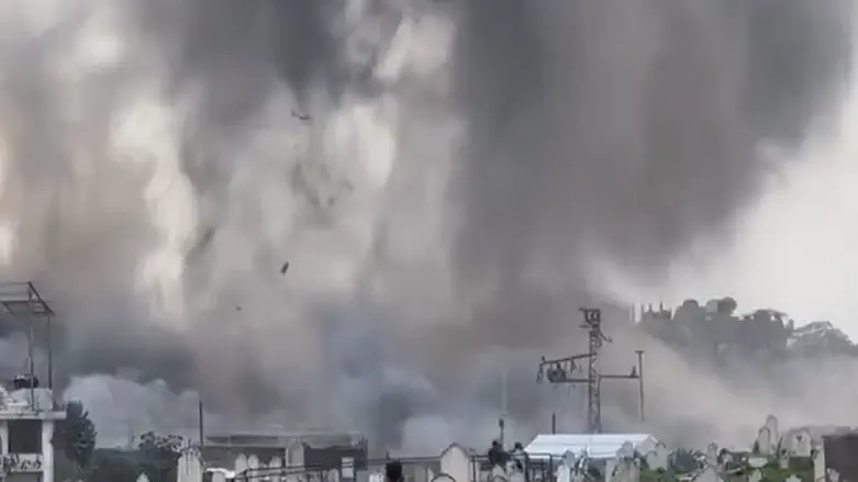 Момент удара по зданию в Зейтуне. Видео