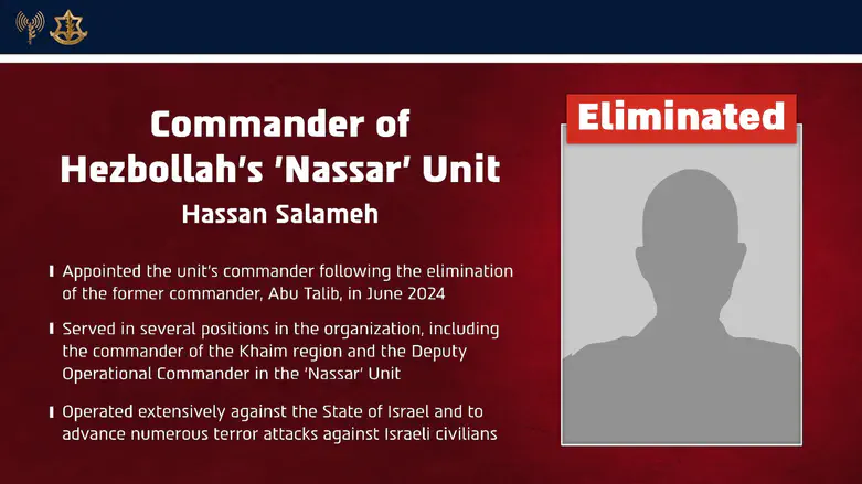 Commander of Hezbollah's 'Nasser' Unit eliminated