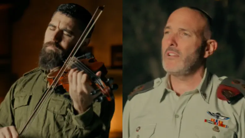 צילום: הרבנות הצבאית שי אברמסון והפצוע מעזה בביצוע ל"וניקיתי"