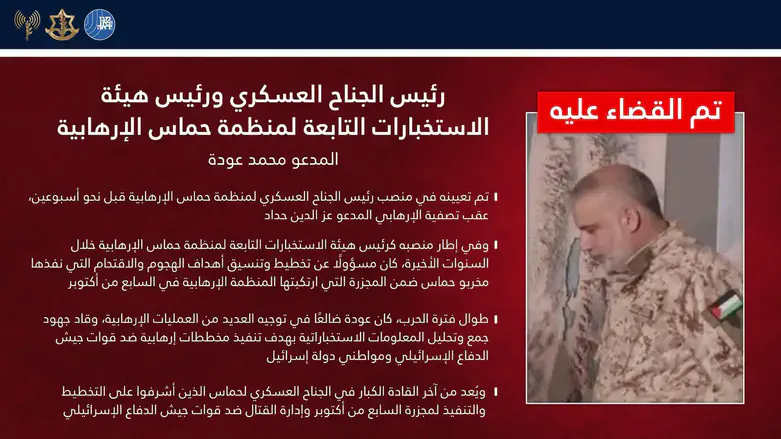 الجيش الإسرائيلي اغتيال محمد عودة قائد الجناح العسكري لحماس في غزة