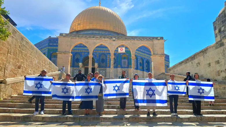 בשירת „התקווה”: דגלי ישראל הונפו בהר הבית | צפו