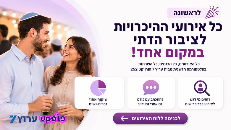מהפכת אירועי הפנויים פנויות יוצאת לדרך