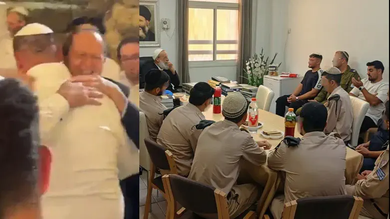 צילום: ללא קרדיט הרב שחיזק חיילים - והשר שפצח בריקוד