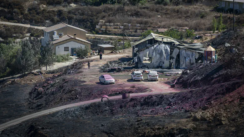 Chaim Goldberg/Flash90 Two Arabs arrested over Havat Gilad wildfire