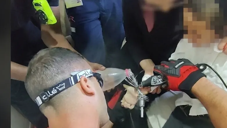 Fire and rescue service Child's hand gets caught in a mixer beater