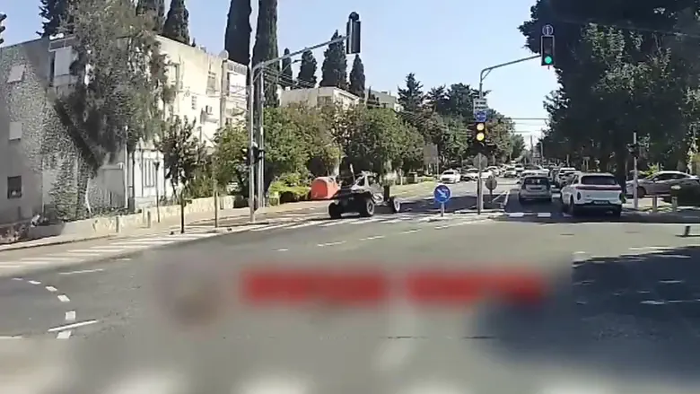 צילום: לפי סעיף 27א נהג הטרקטורון השתולל ברחובות חיפה - ונעצר