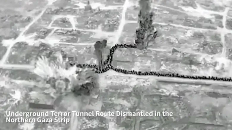 IDF spokesperson IDF destroys 1.5-kilometer Hamas tunnel in northern Gaza