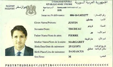Syrian passport for Canadian PM? | Israel National News