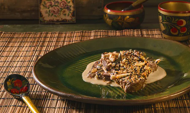 שריר בסגנון אסייתי עם תערובת זירעונים