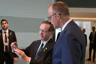 Herzog and German Chancellor watch release of Edan Alexander