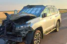 Vehicle hit by drone, family emerges unscathed