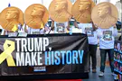 Hostage families stage mock Nobel Prize ceremony for Trump