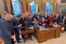 Prayer for President Trump in the Oval Office