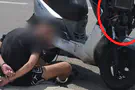 Watch: Drug trafficker drives into traffic while fleeing police