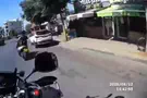 Suspects flee officer, slip, and attempt to run away