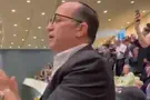 Bereaved father sings at UN: “Am Yisrael Chai"