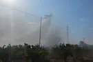 צילום: דוברות כבאות והצלה השריפה בצומת הגוש נבלמה סמוך לבתים