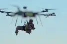 Wounded soldier evacuated from front lines by drone