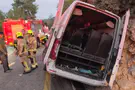 Nine rescued after minibus crashes