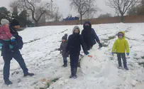 בני משפחת גרוס נהנו מהשלג בירושלים