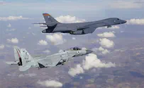 Watch: Israeli F-15s escort American bomber