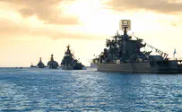 istock Russian cruiser badly damaged after ammunition explosion