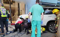 Serious accident leaves 4 hurt as car jumps curb in Tel Aviv
