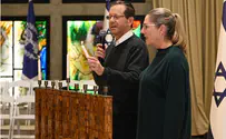 President Herzog lights Hanukkah candles, hosts World Cup party