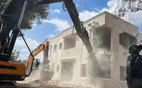 צילום: המנהל האזרחי סמוך לקרית ארבע: המנהל האזרחי הרס מבנה ערבי בלתי חוקי