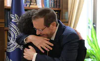 צילום: עמוס בן גרשום, לע"מ מרגש: הנשיא הרצוג נפגש עם שושן הרן ששוחררה מהשבי