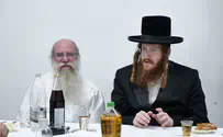 נדיר: האדמו"ר ערך התוועדות בישיבה הציונית