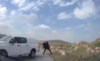 תיעוד דרמטי: גנב רכב נמלט ופגע בשוטר