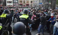 Pro-Palestinian rioters toss ammonia at police officers
