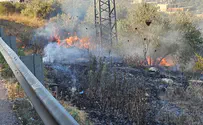 מטען הבשלה התגלה בשריפה שפרצה בשומרון