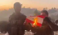social media IDF soldiers burn flags in Lebanon