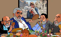 Terrorists feast as the people bleed: IDF blasts Hamas in scathing cartoon