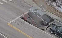 security camera Road suddenly collapses - Vehicles plunge into sinkhole