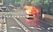 Dramatic footage from Tel Aviv: Direct strike near a moving car
